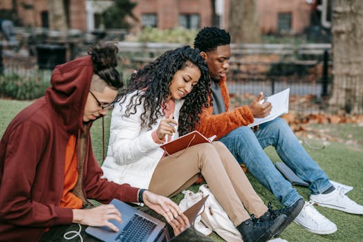 group study session with students collaborating