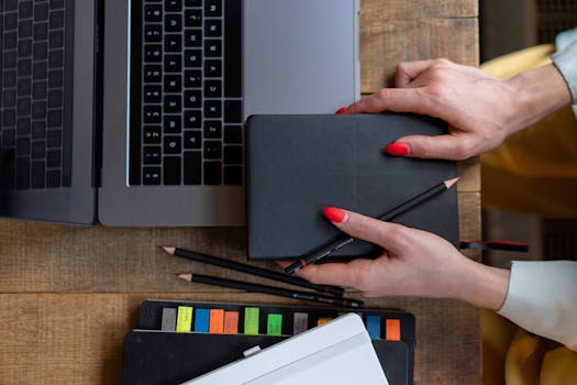person holding a planner