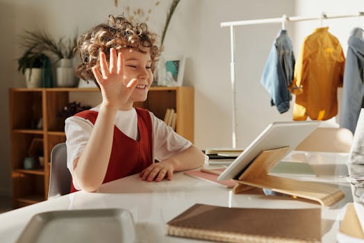 student using a tablet