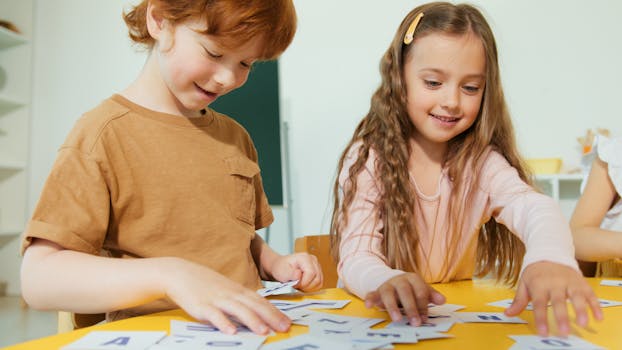 students studying with flashcards
