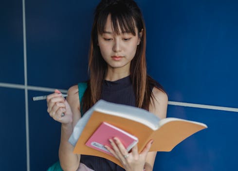 focused student preparing