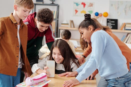 students engaging in group discussions