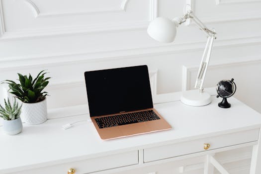 Ergonomic study area with organized materials