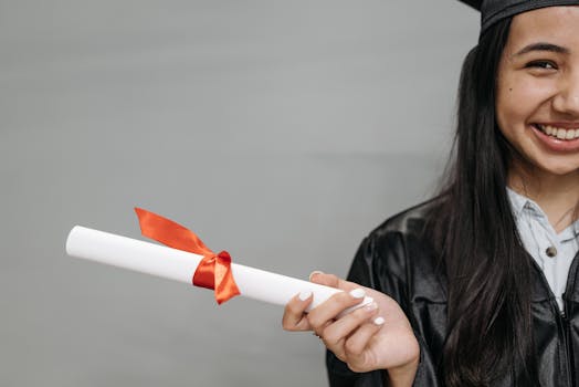 happy student celebrating academic success