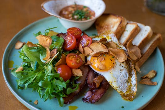colorful plate of nutritious foods