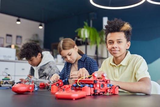 students working on a project