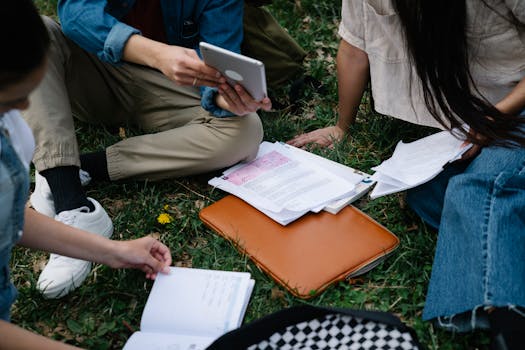 group of students studying together