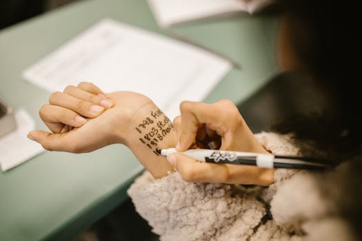 student preparing for a test