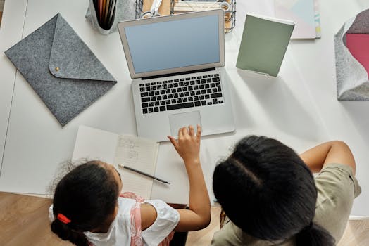 students studying online