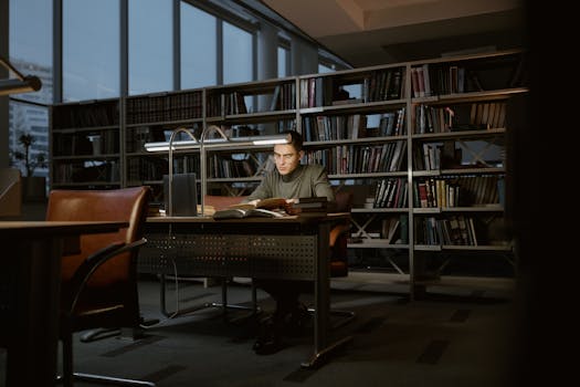students studying late at night