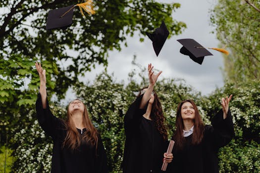 students celebrating success